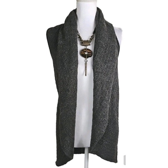 Alpaca International ~Woman One Size~ Dark Gray Open Front Alpaca/Wool Vest Knit - Picture 12 of 12